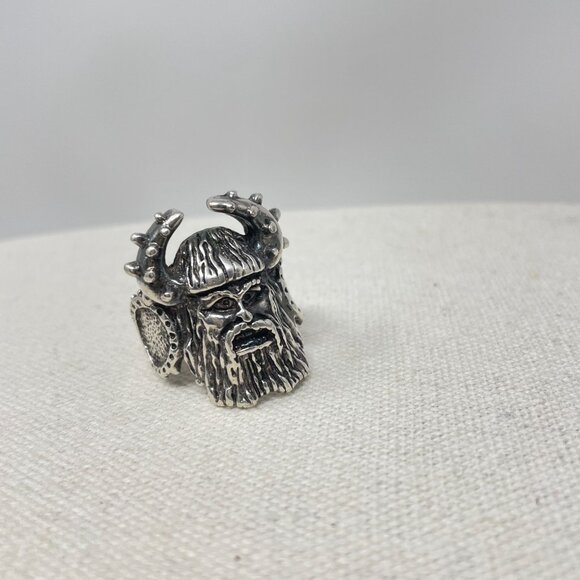 Viking Head Ring Stainless Steel Size 11.5 Silver-Tone Biker‎ Goth Punk Metal - Picture 6 of 10